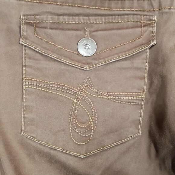 Jag Jeans Shorts Brown 5 Pocket Front Button And Zipper Closure Size 12 - Picture 6 of 7